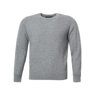 斜纹提花圆领羊毛混绒衫 LONDON 男士 伦敦雾专柜正品 LW16KS501 FOG