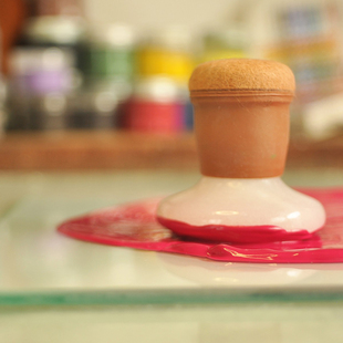 钢化玻璃板 磨油画湿壁画漆艺工具 2023新品 研磨杵坦培拉水彩颜料