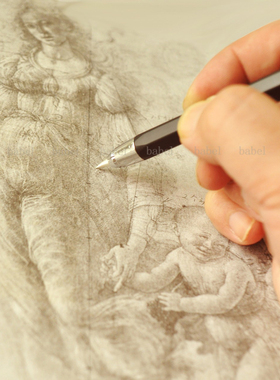 银针笔换针款 2025新银尖笔 银铜双粗长针套塑 精细素描babel古典