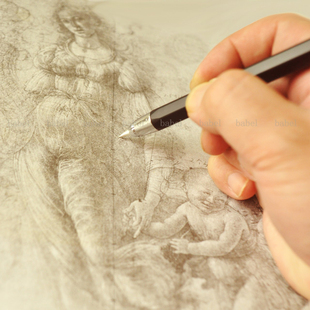 精细素描babel古典 银铜双粗长针套塑 银针笔换针款 2025新银尖笔