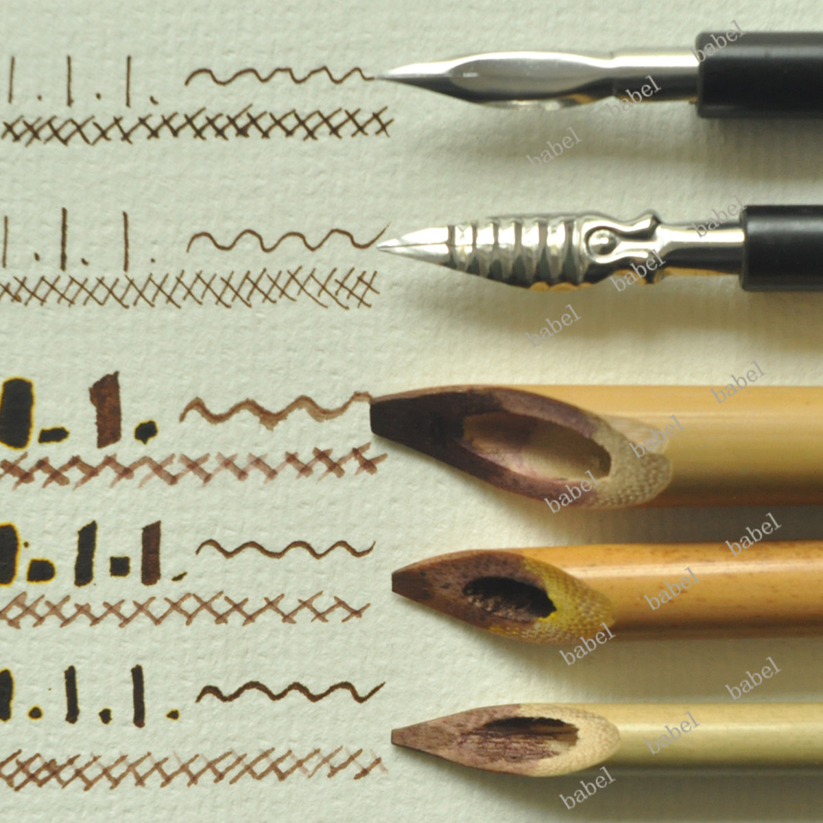 babel蘸水笔 彩色墨水 手工竹笔 钢笔 按压瓶 水彩纸本 手绘画材