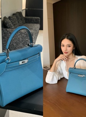 宛宛大大 kelly凯莉包 28cm 进口五金头层Togo牛皮单肩斜挎手提包