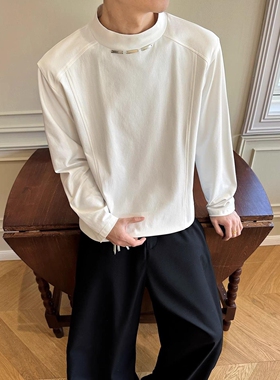 W323高质量春季长袖T恤黑色白色P34