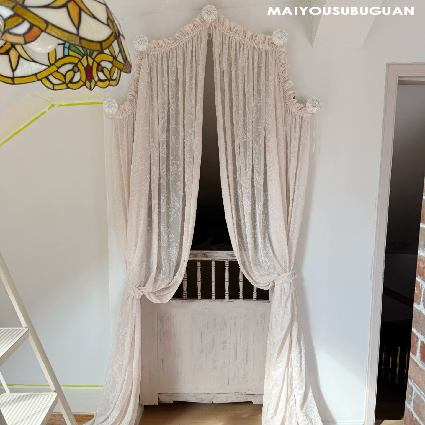 「幸福树」浮雕割绒窗纱奶米色装饰纱帘交叉双层设计窗帘定制,居家布艺,窗纱,淘宝优惠券,粉丝福利购,淘宝优惠卷