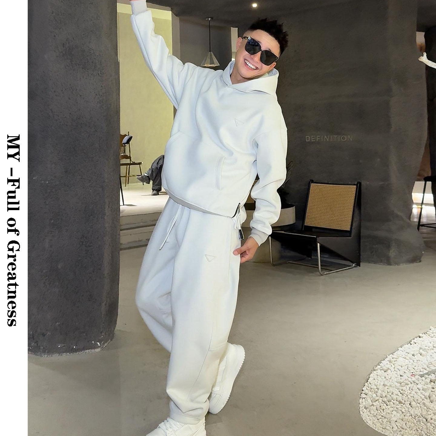 连帽卫衣加厚休闲套装男