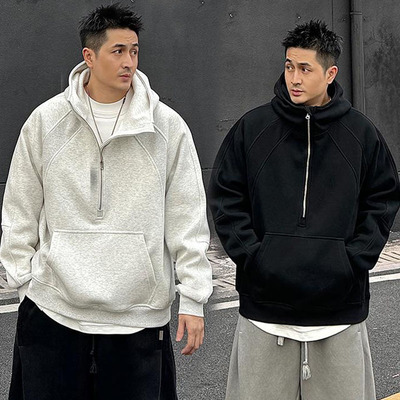 立体其他潮流套头加绒卫衣男