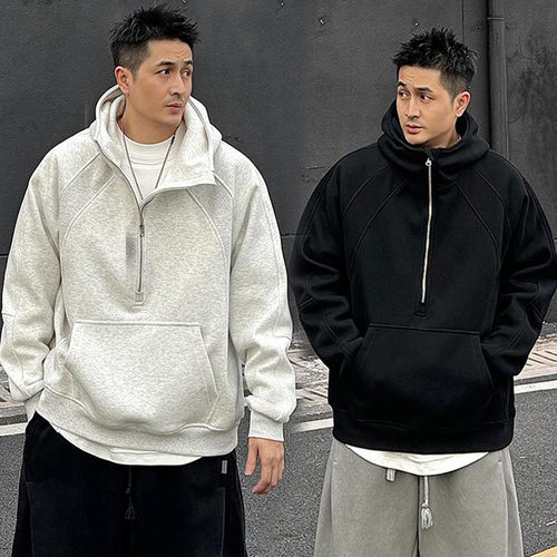 立体其他潮流套头加绒卫衣男