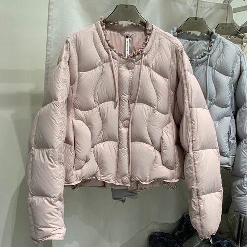 超仙短款棉服女新款韩系云朵泡芙甜美减龄花边领外套冬