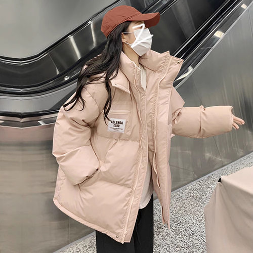 韩系羽绒棉服女2025新款oversize学生棉衣温柔小个子冬天加棉外套
