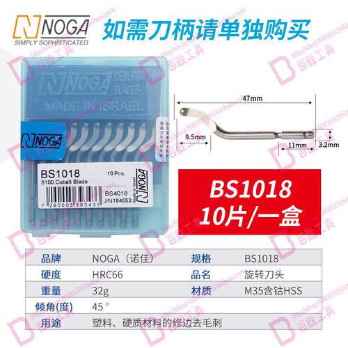 NOGA刀头不锈钢刮刀头BS1018