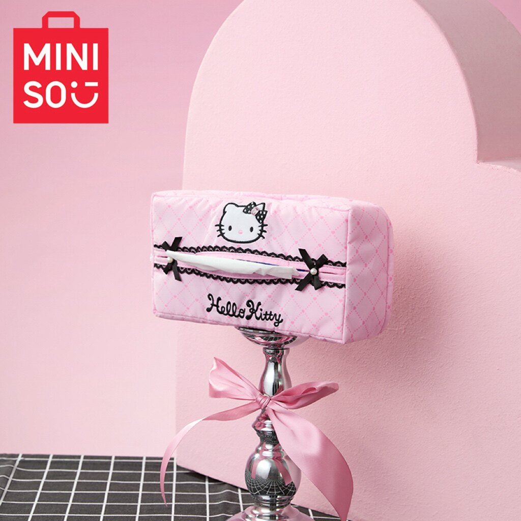 名创优品HelloKitty闪闪派对纸巾收纳袋卡通纸巾套可爱粉色抽纸盒