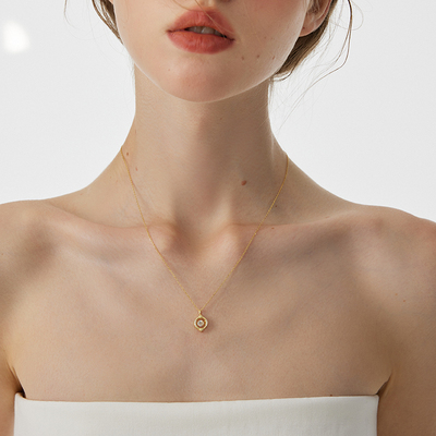 aviho 法式高级感微镶锆石项链镂空灵动设计感轻奢百搭锁骨链