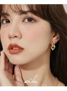 aviho 高级感法式链条经典耳环小锆石气质耳饰女宋慧乔同款