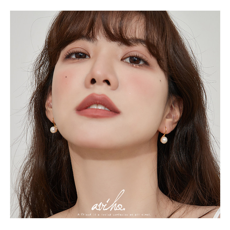 天然淡水珍珠简约耳钩女