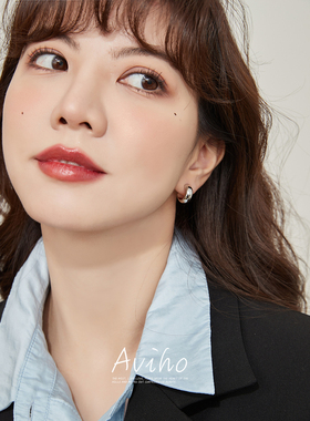 aviho 经典小巧光面高级感C字耳钉ins简约法式时髦冷淡风耳环耳饰