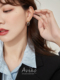 ins风复古法式 aviho 小众设计师双色小c耳环素圈个性 耳饰女