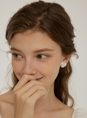 aviho 萤流仙子 新款马贝珍珠爱心耳环高级耳钉fever博主同款