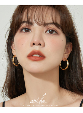 aviho 小众镂空小心机设计感ins爱心耳圈极简百搭耳环