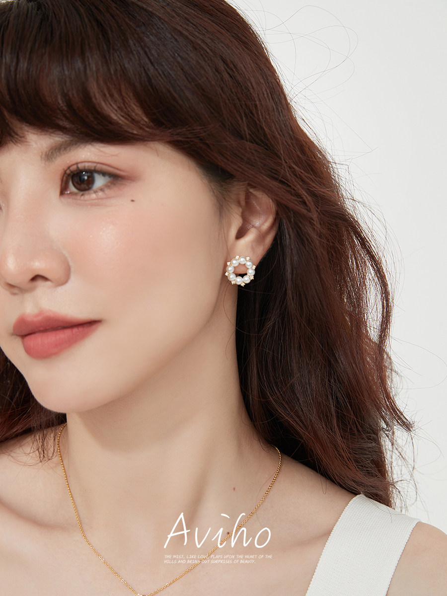 Aviho法式气质珍珠耳钉