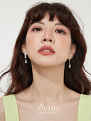 微镶锆石水滴耳环气质 aviho 天使之泪 冷淡风简约小众耳饰
