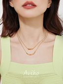 简约微笑造型不规则项链轻奢小众叠戴锁骨链新款 aviho 个性 女