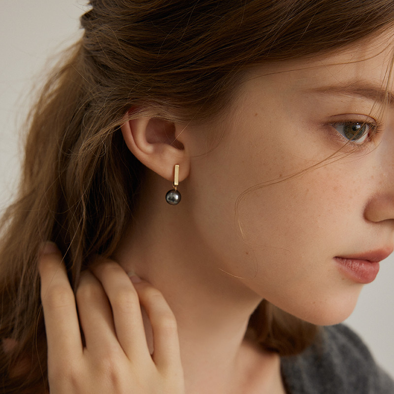 aviho施家珍珠真多麻色耳环