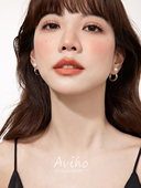 法式 aviho 南法情节 气质珍珠素圈耳环简约高级感百搭两戴C型圈