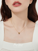 aviho 抹茶奶绿 橄榄绿锆石高级感项链气质复古轻奢小众设计锁骨