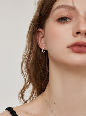 aviho 原创不对称ab设计耳环女轻奢高级感微镶锆石耳钉耳饰女