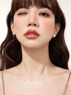 aviho 无垠星球 小众设计感雾面圆球耳钉时髦冷淡风极简ins风耳环