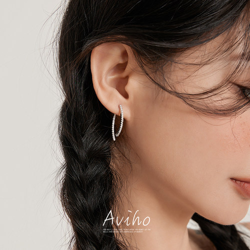 aviho流苏线条造型耳环