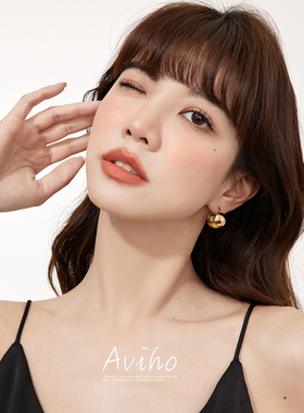 aviho 首尔深秋 高级感C型耳圈 复古时髦ins风金属耳环饰耳扣