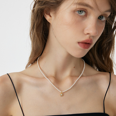 aviho 法式轻奢气质珍珠项链小众不规则锆石高级感通勤百搭锁骨链