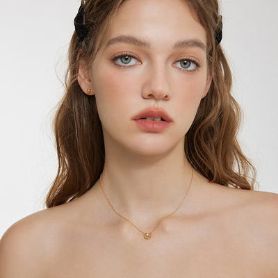 aviho 法式复古碱水结吊坠项链小众设计感ins风锁骨链