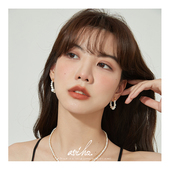 甜美高级感法式 aviho 新款 高亮珍珠耳环轻奢设计感后挂耳饰