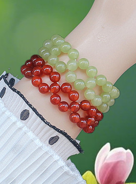 珍珠编织小米珠手链4mm串珠