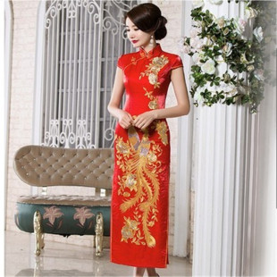 2026新款 红色旗袍结婚礼仪走秀回娘家刺绣礼服女新娘敬酒服连衣裙