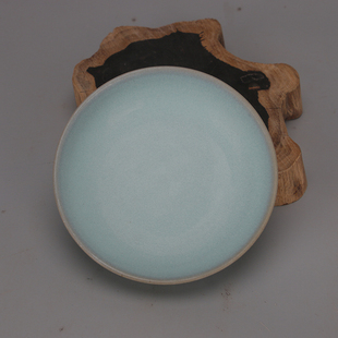 宋 汝窑天青釉洗小碟子 仿宋代清凉寺支钉古玩出土瓷器家居收藏品