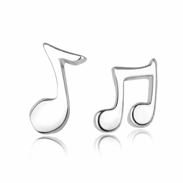 925纯银耳钉韩版饰品纯银音符纯