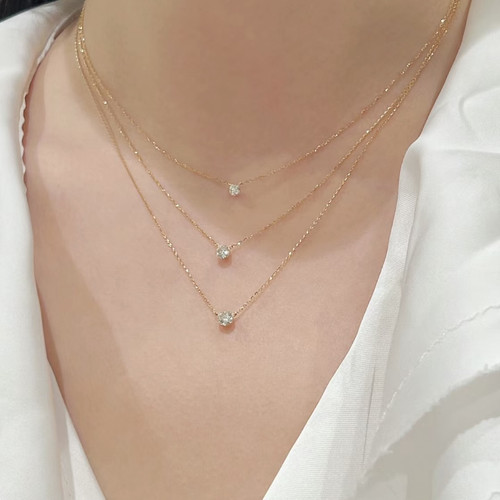 轻奢小众莫桑石项链18k