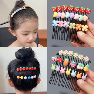 夏季儿童甜美整理碎发发梳前额刘海碎发插梳小女孩后脑勺发卡头饰