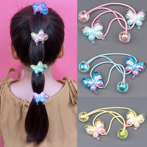 夏季儿童高弹力渐变蝴蝶皮筋