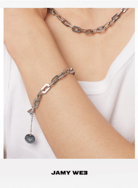 钛钢光面简约十字方形手链