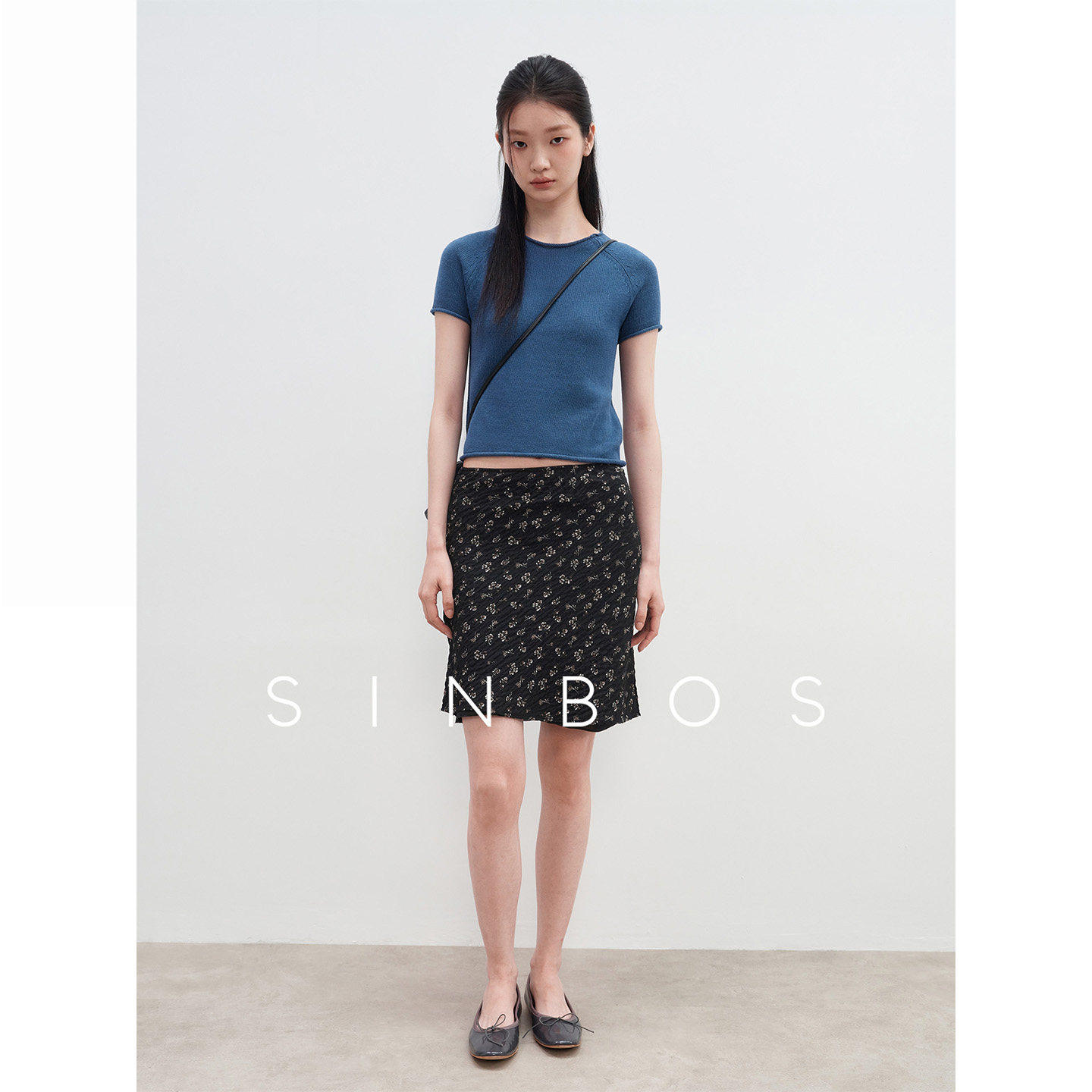 SINBOS花间漫步 双层朦胧柔光碎花A字短款半身裙女士2026夏季新款