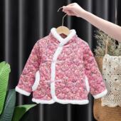 东北大花儿童棉袄女款 马甲棉花网红手工小花袄拜年服宝宝棉服加厚