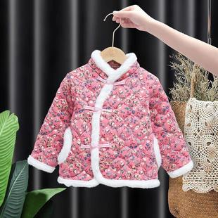 东北大花儿童棉袄女款 马甲棉花网红手工小花袄拜年服宝宝棉服加厚