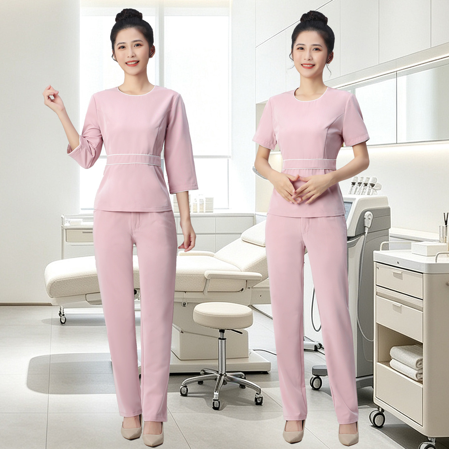 高端气质美容师SPA工作服套装图片