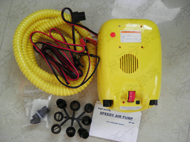 充气艇橡皮艇船用电动打气泵12V冲锋舟钓鱼船电动打气筒