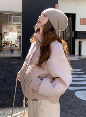 爆款 现货冬季90绒拼接短款羽绒服2C098-8652P255K378