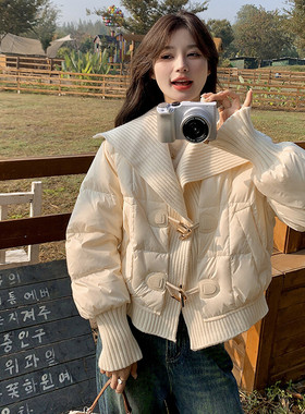 爆款现货 2025年冬季毛线拼接羽绒服2C098-8965P225K368